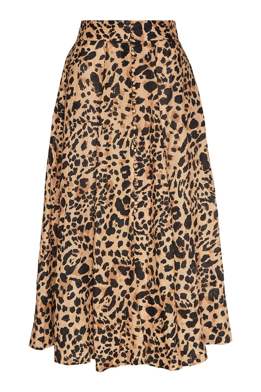 фото Коричневая юбка с леопардовым принтом zimmermann