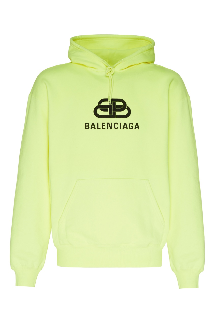 фото Неоново-желтое худи с логотипом Balenciaga man