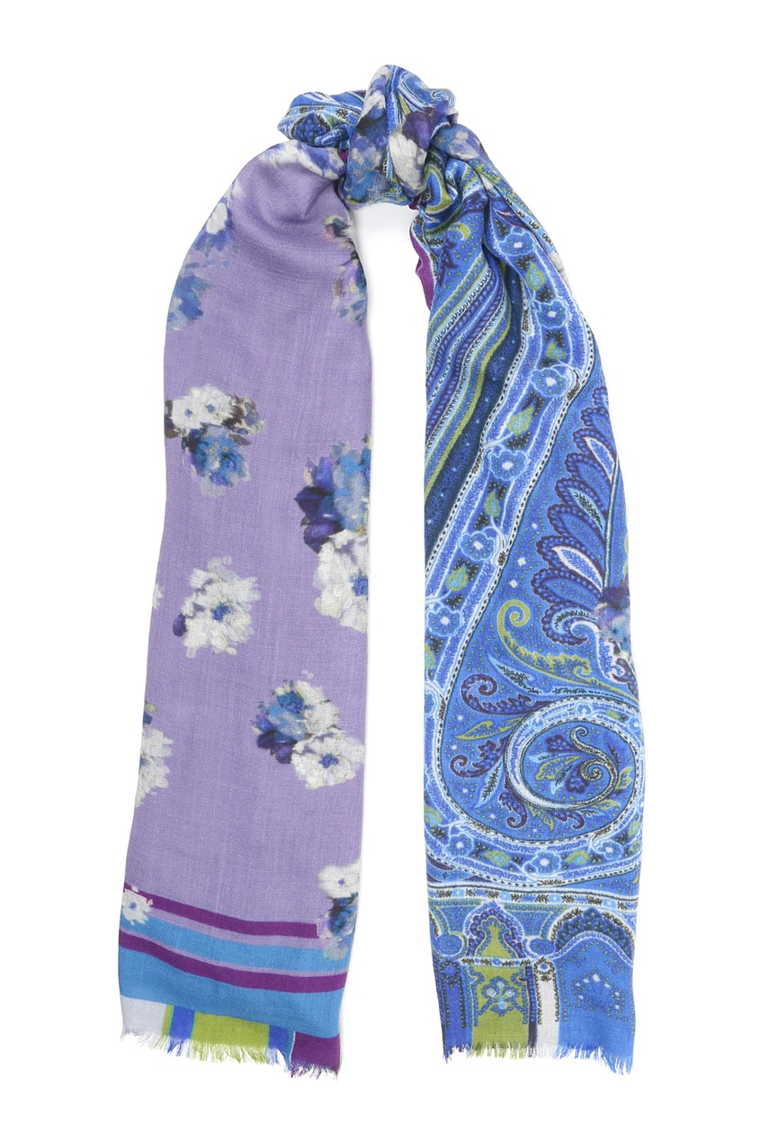 фото Фиолетово-голубой шарф с узором Etro