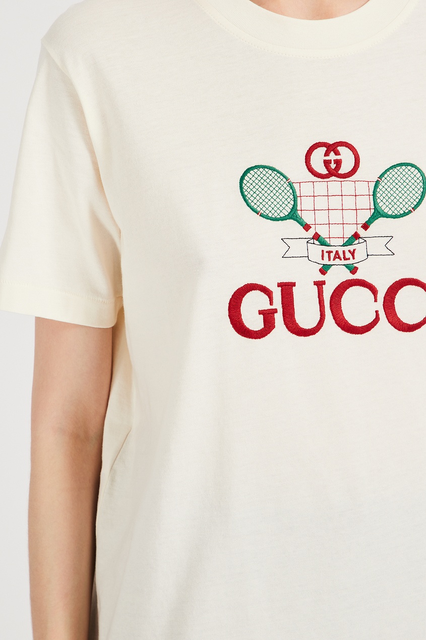 фото Белая футболка gucci tennis