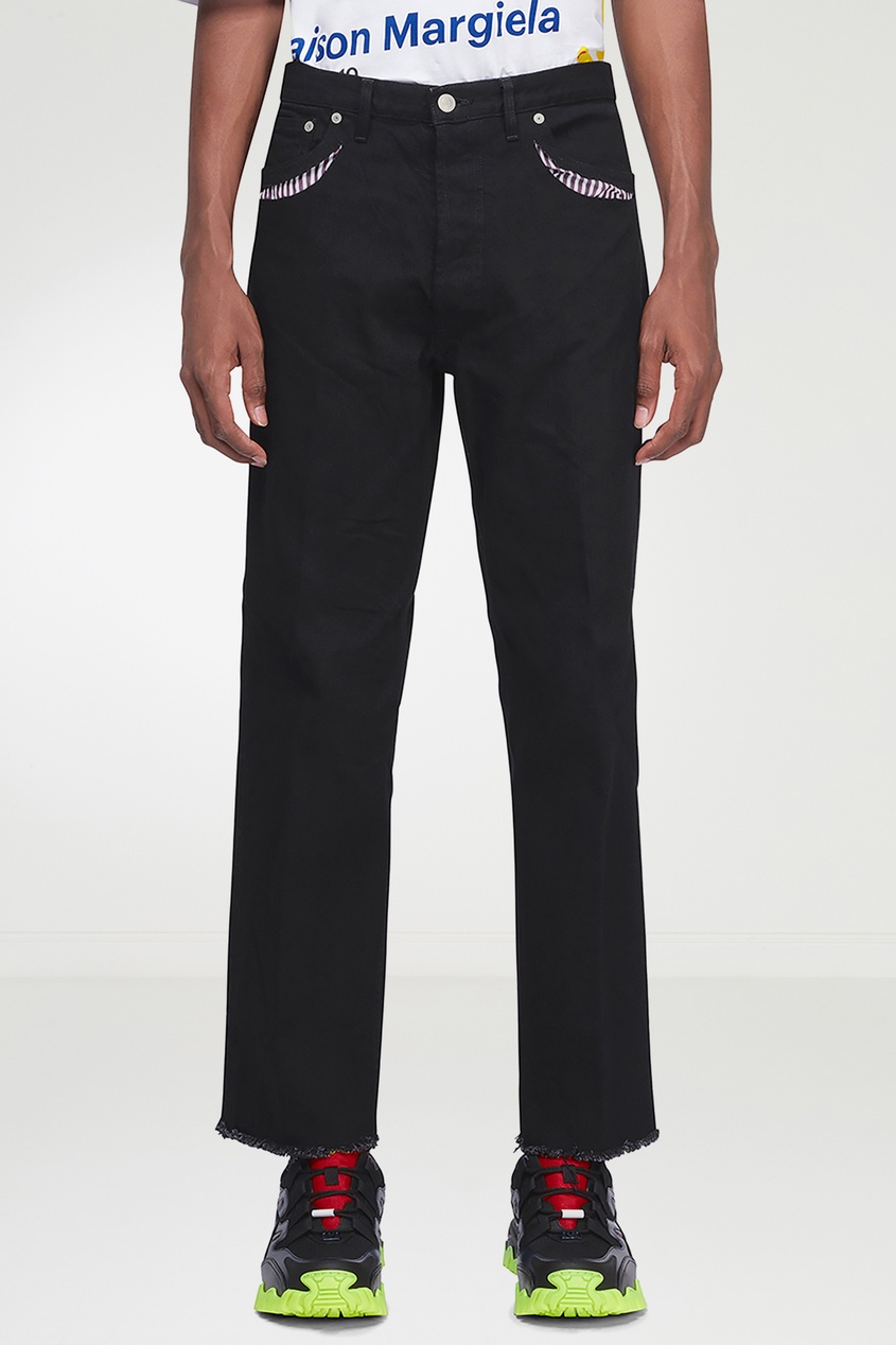 фото Черные джинсы с контрастной отделкой Maison margiela