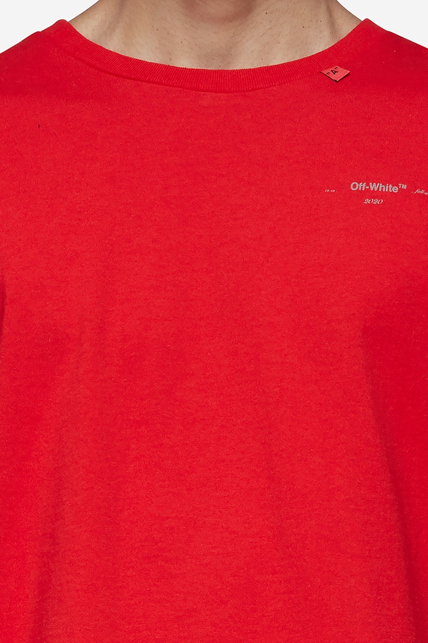 фото Красная футболка с логотипом Off-white