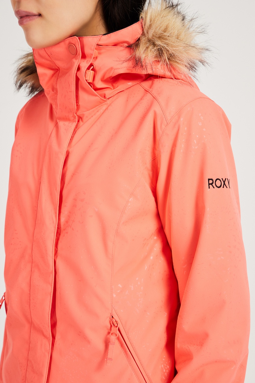 фото Сноубордическая куртка кораллового цвета roxy
