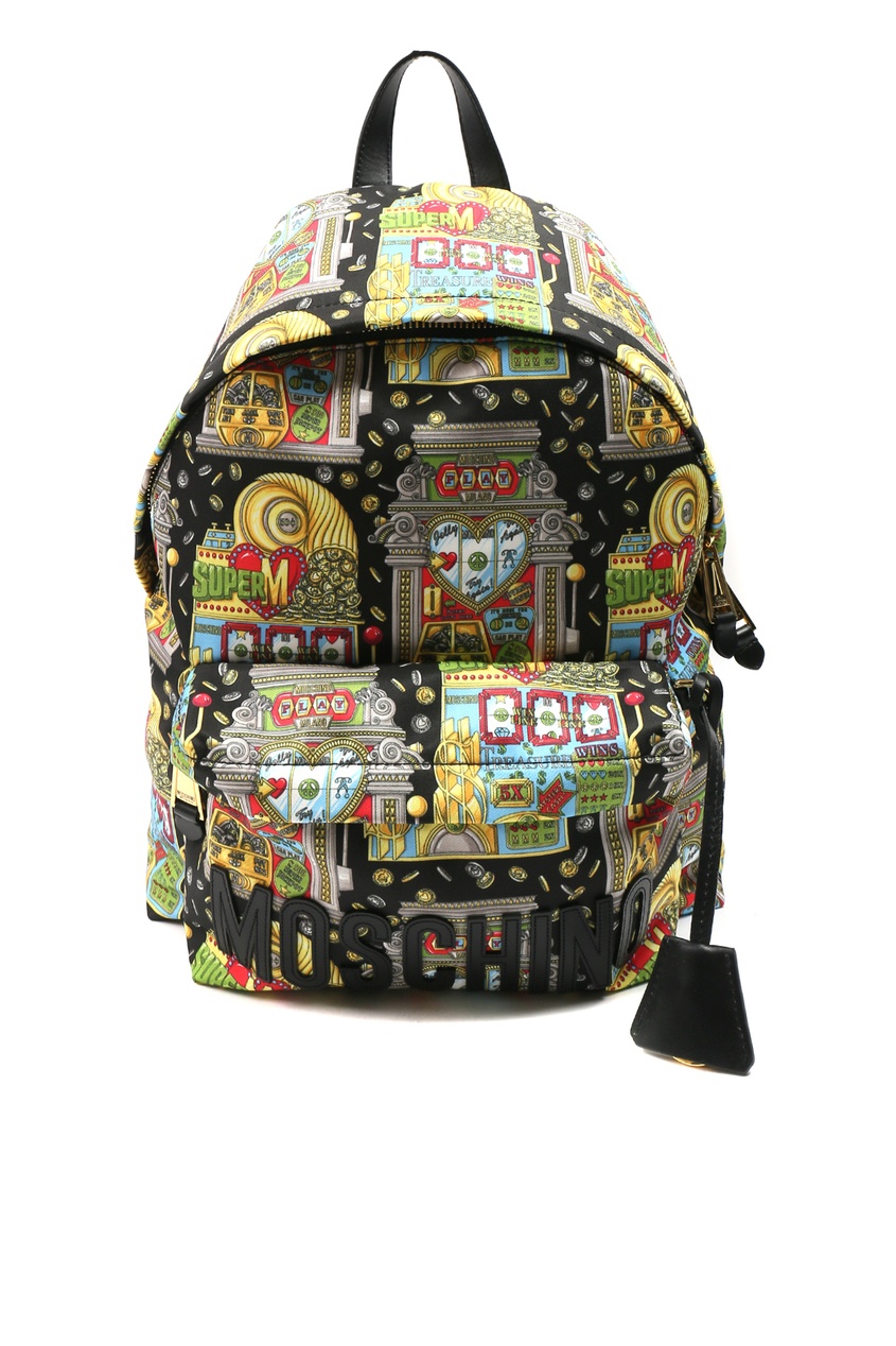 фото Разноцветный рюкзак с принтом slot machine moschino