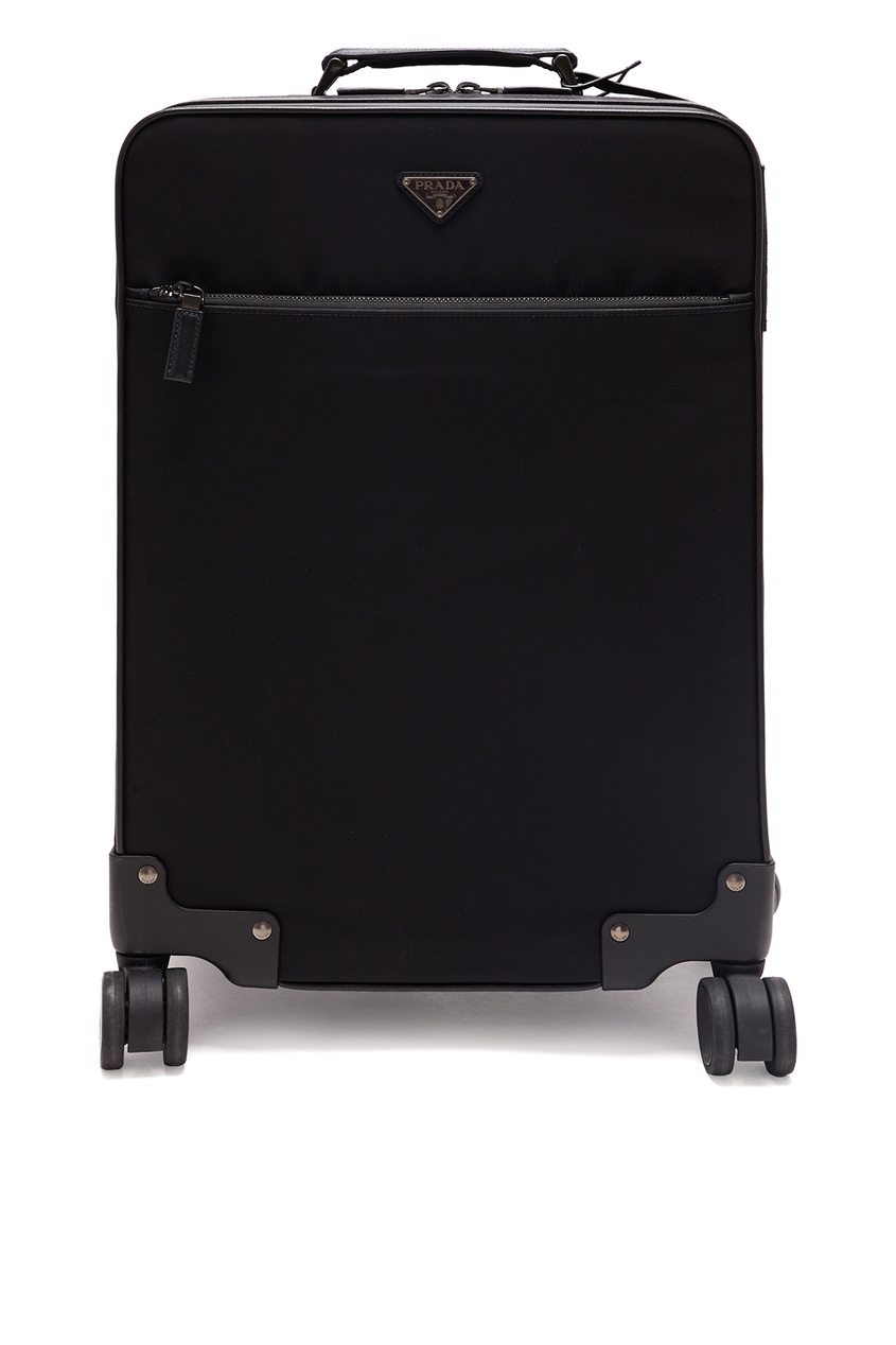 фото Черный чемодан из текстиля prada