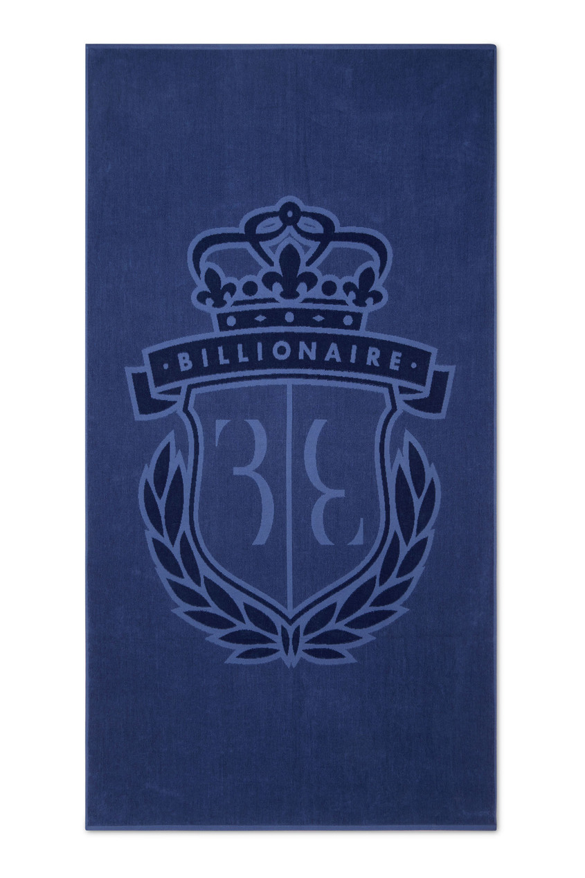 фото Синее полотенце с фирменным гербом billionaire