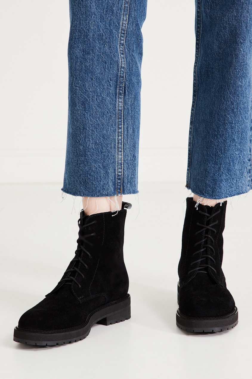 фото Черные ботинки из натуральной кожи vanlim