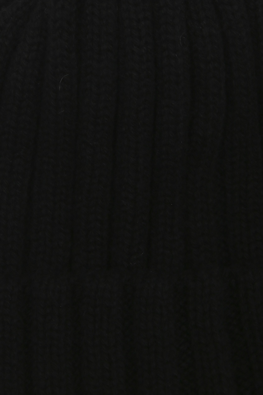 фото Черная шапка из кашемира крупной вязки borsalino