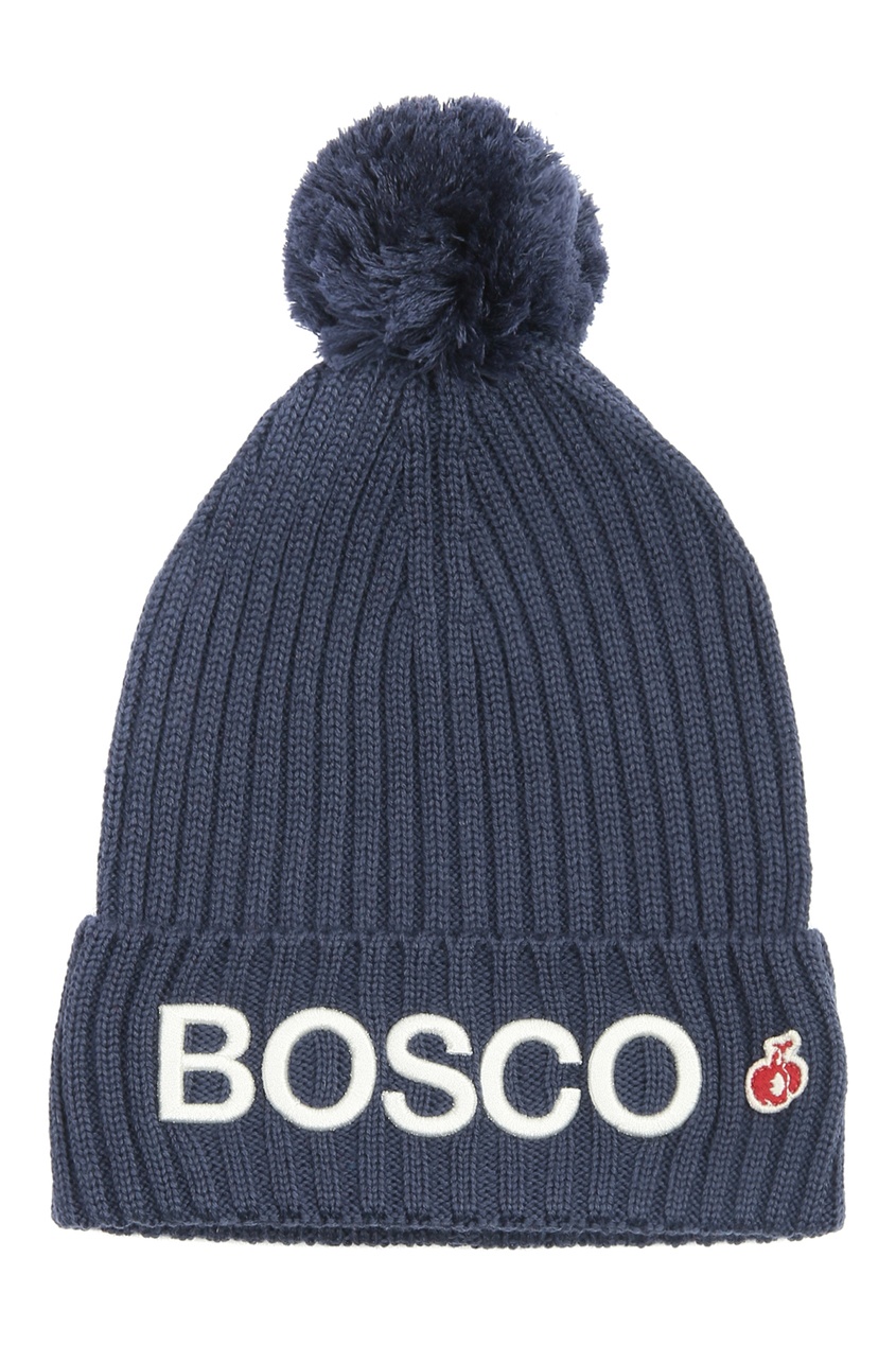 фото Темно-синяя шапка с аппликацией bosco