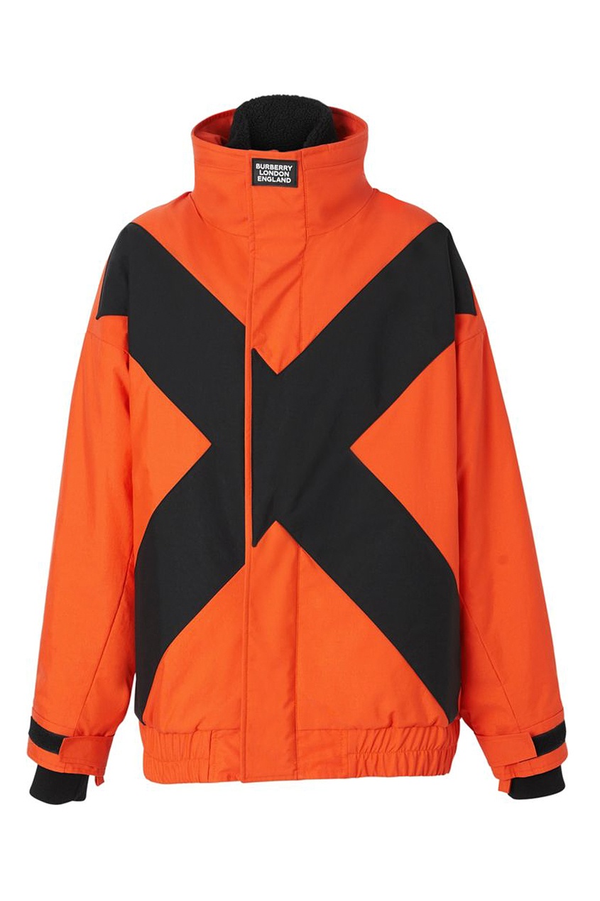 фото Оранжевая куртка с контрастным узором burberry