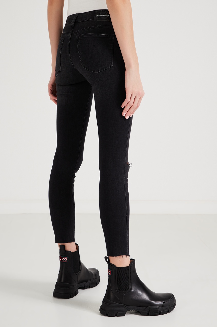 фото Черные джинсы с декоративным разрезом calvin klein