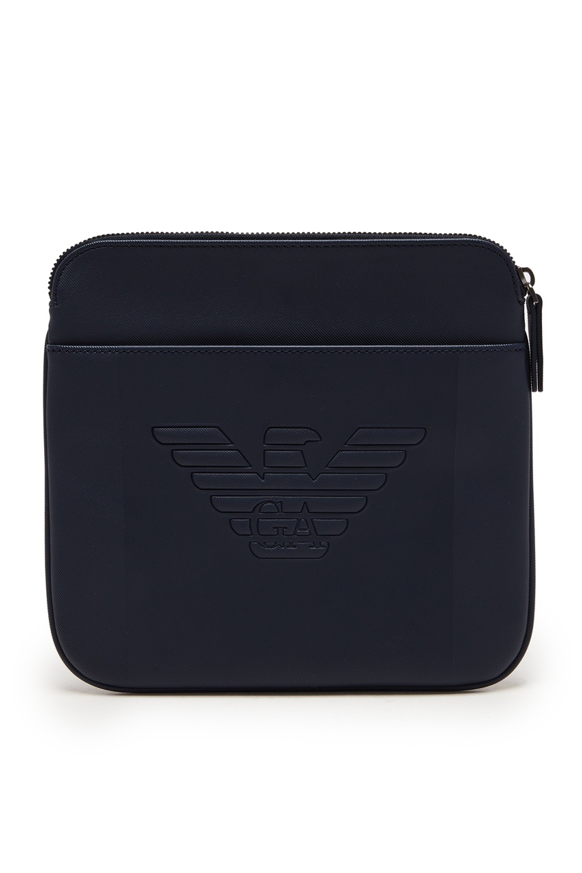 фото Темно-синяя сумка с логотипом emporio armani