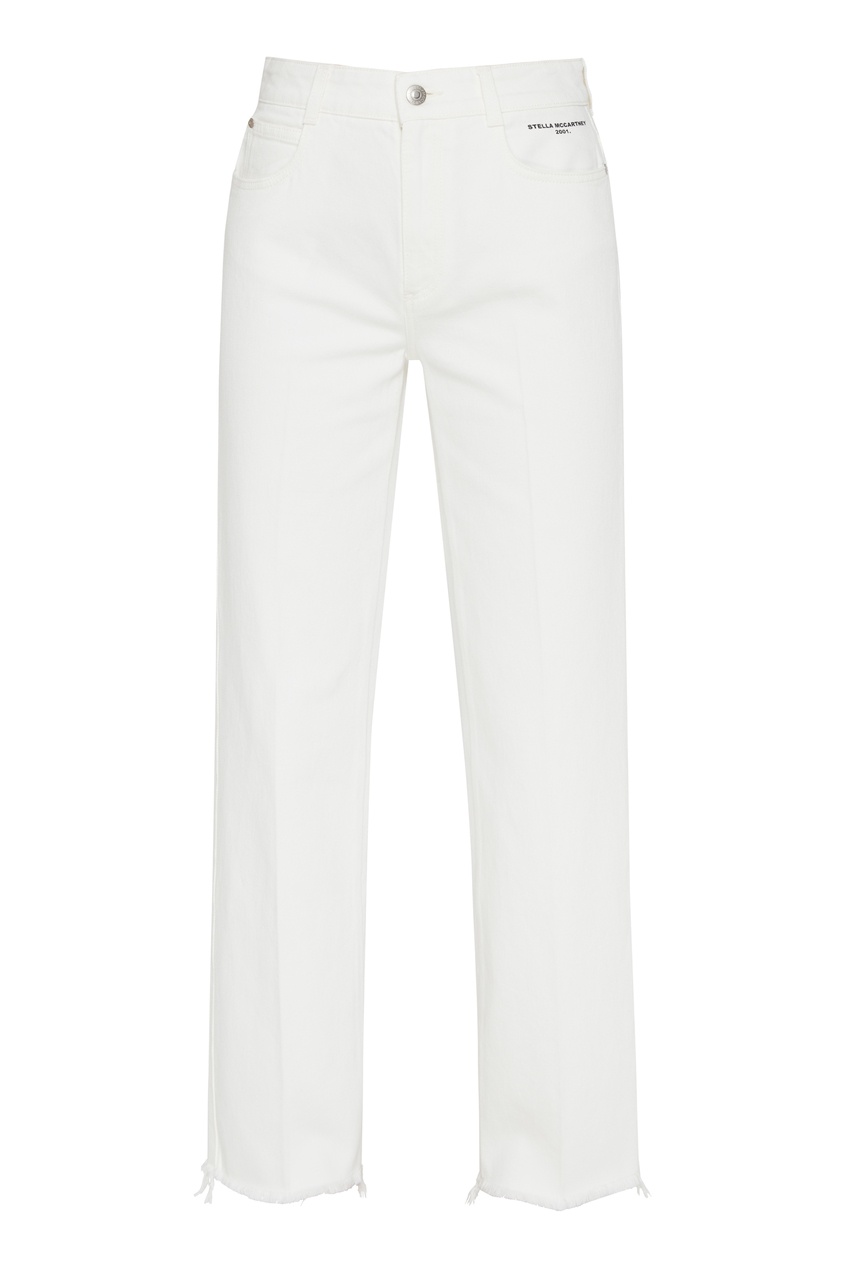 фото Белые джинсы с обрезанными манжетами stella mccartney
