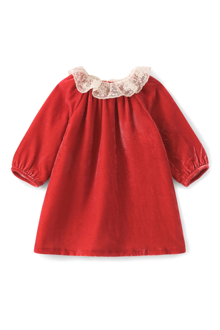 фото Красное платье с кружевным воротником flavili bonpoint