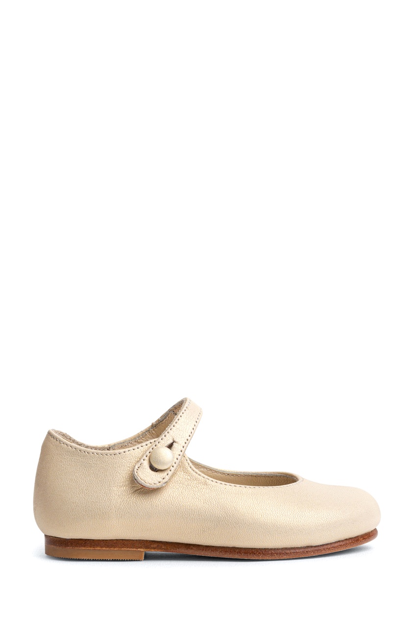 фото Кожаные туфли ванильного цвета fella bonpoint