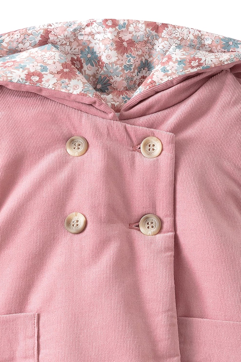 фото Пудрово-розовое пальто с капюшоном misha bonpoint