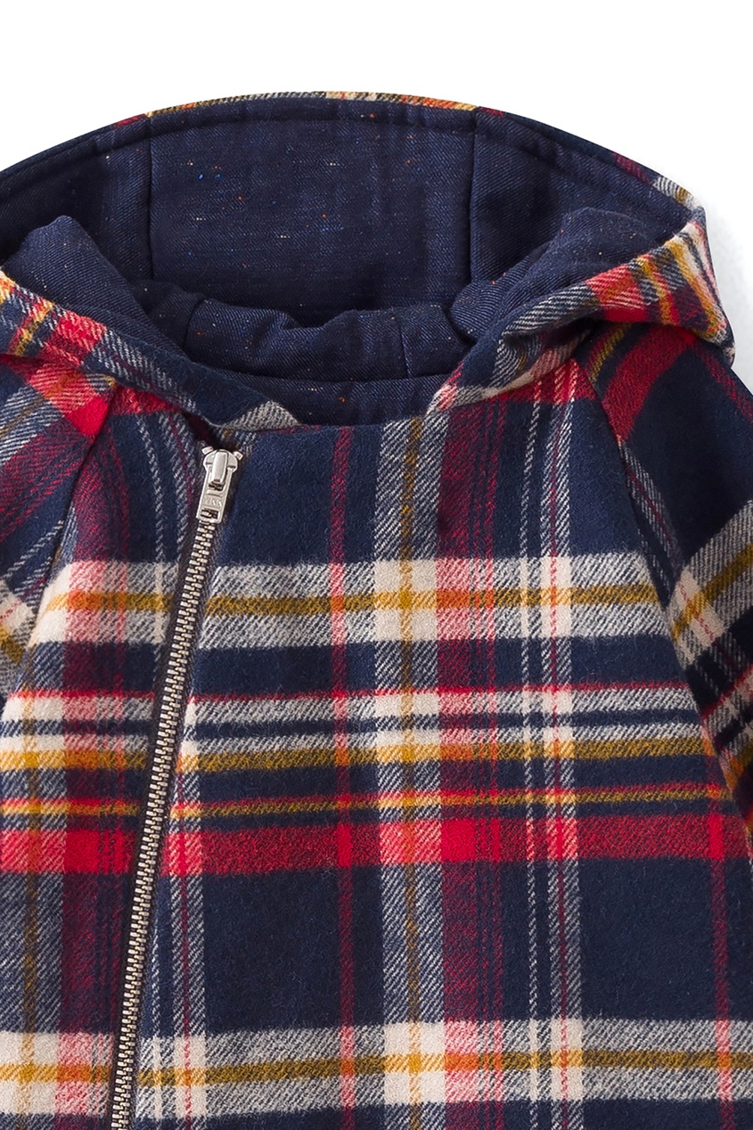 фото Клетчатое пальто с капюшоном minois bonpoint