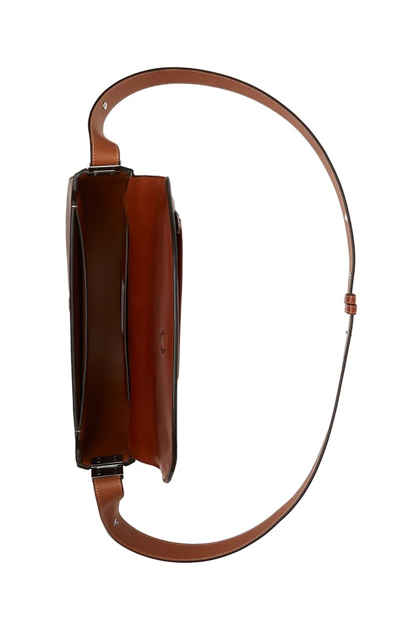фото Компактная коричневая сумка из кожи olympia burberry