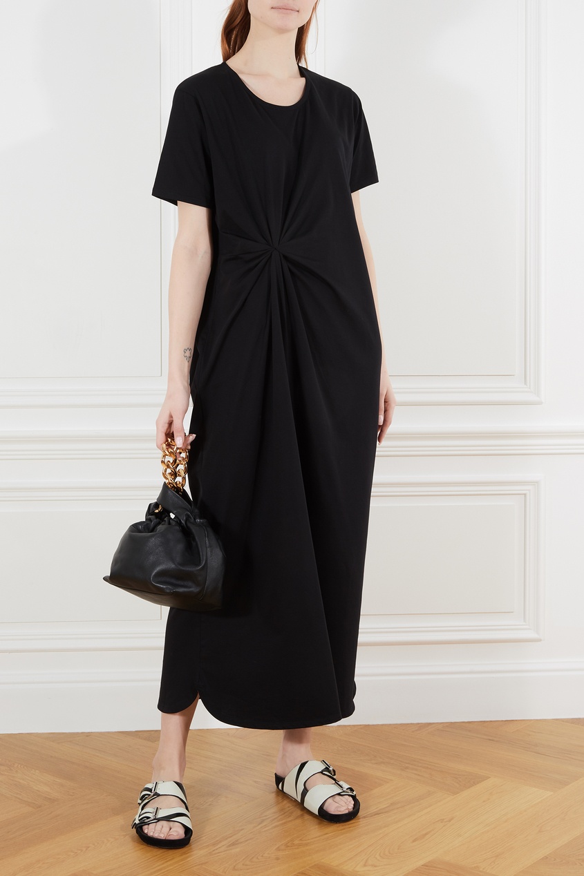 фото Черная кожаная сумка с цепью the santa monica demellier