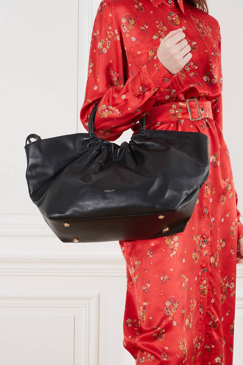 фото Черная кожаная сумка the los angeles demellier