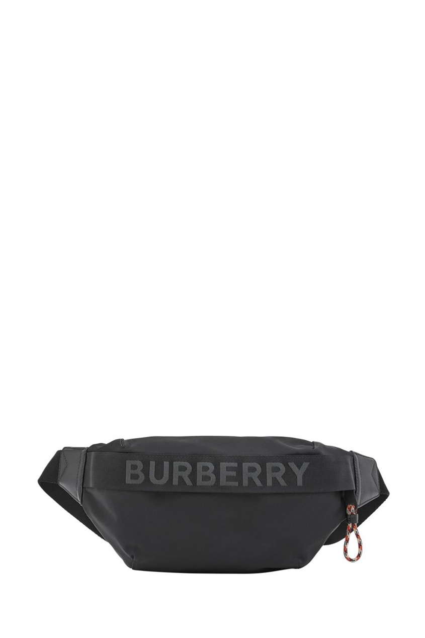 фото Черная тканевая поясная сумка burberry