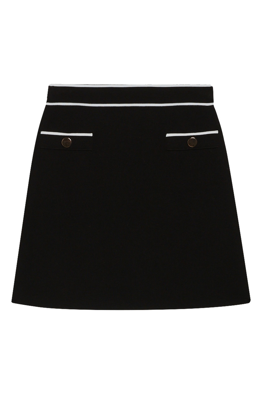 фото Черная юбка с белой отделкой claudie pierlot