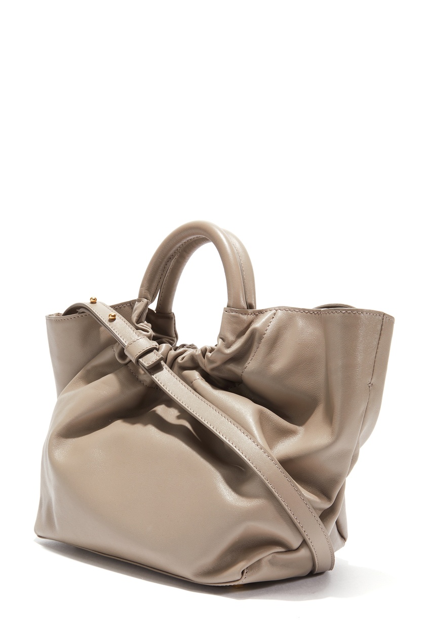 фото Сумка из бежевой кожи the midi los angeles demellier