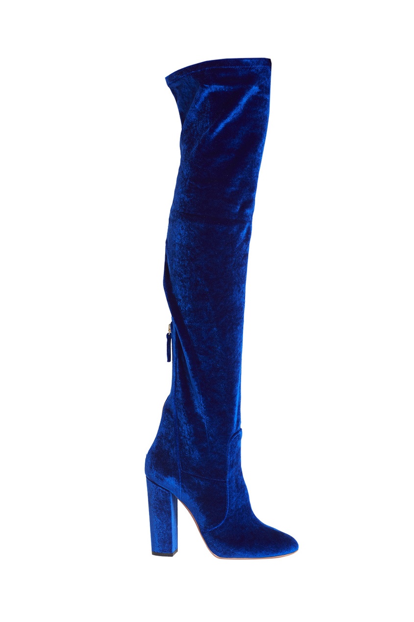 фото Бархатные сапоги velvet thigh high 105 aquazzura