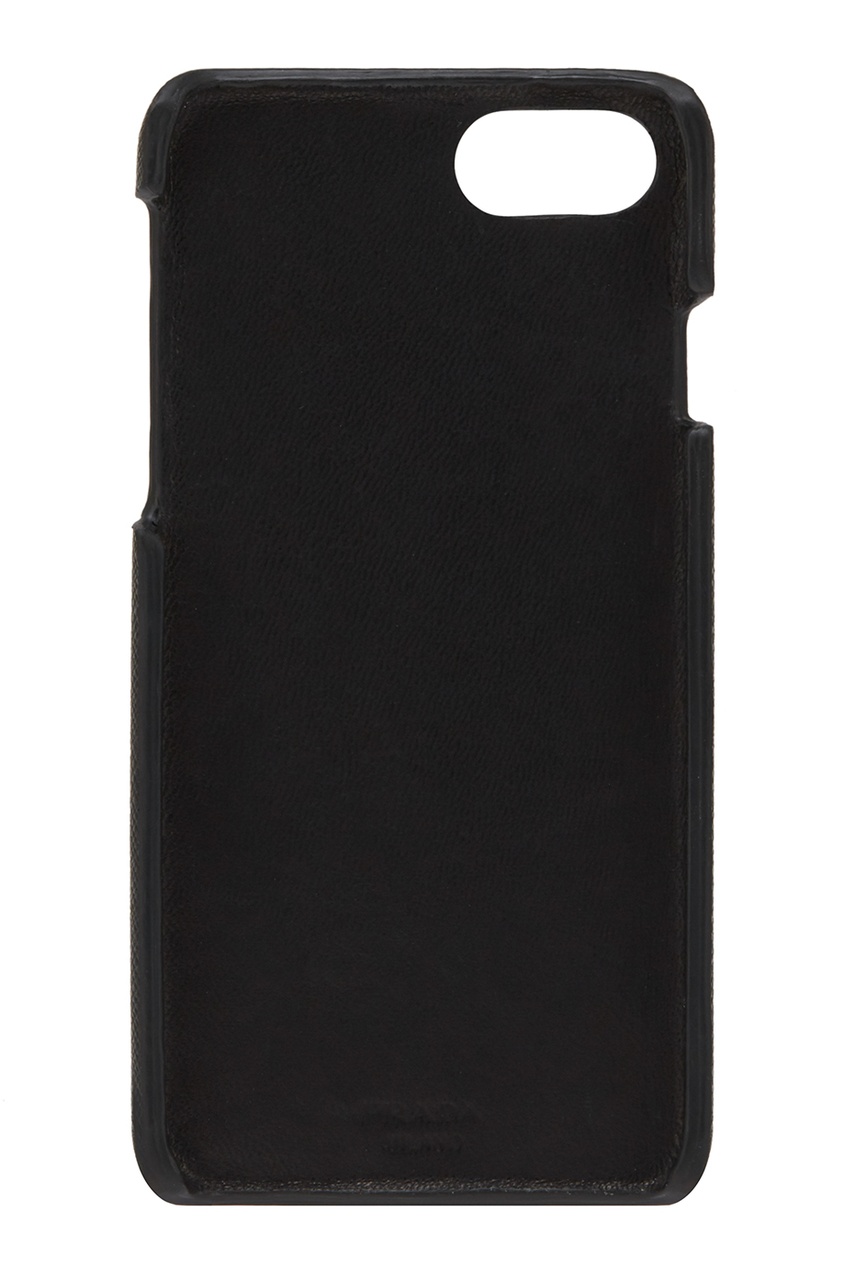 фото Чехол из кожи черного цвета для iphone 7 prada