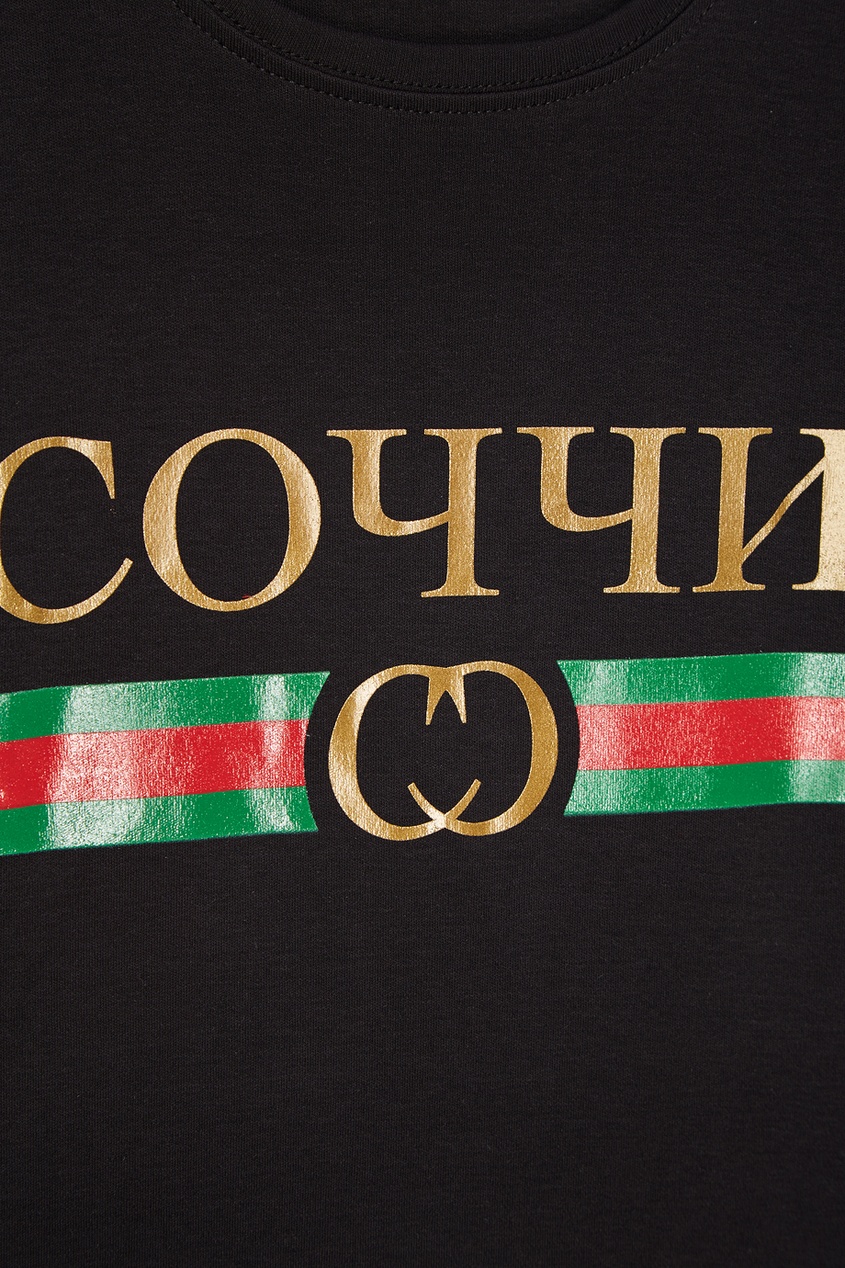 фото Черная футболка с принтом «соччи» artem krivda