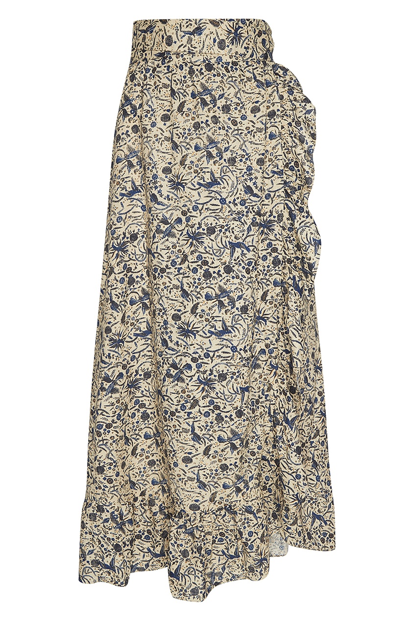 фото Льняная юбка с цветочным принтом isabel marant etoile
