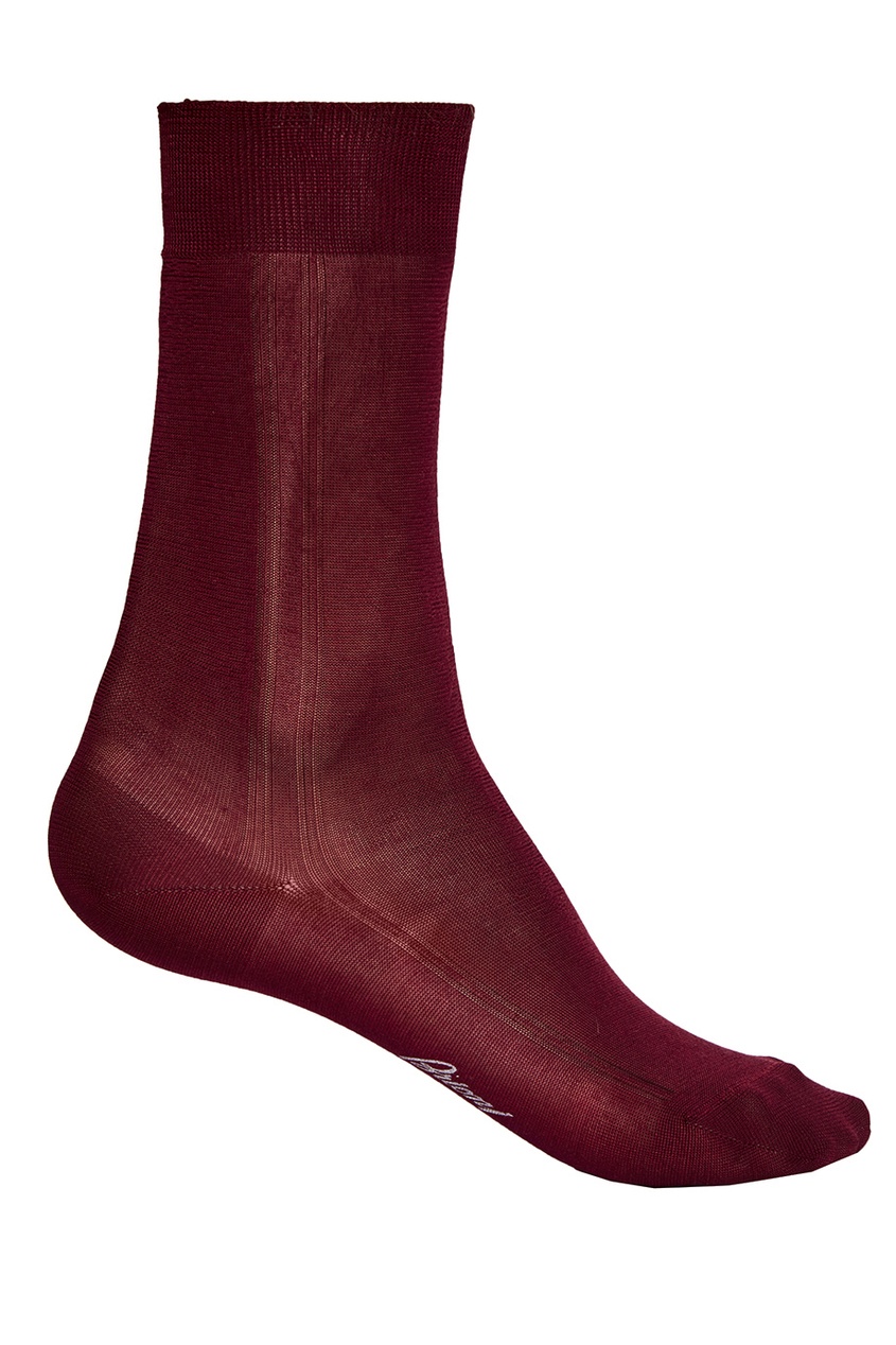 фото Бордовые носки из шелка brioni