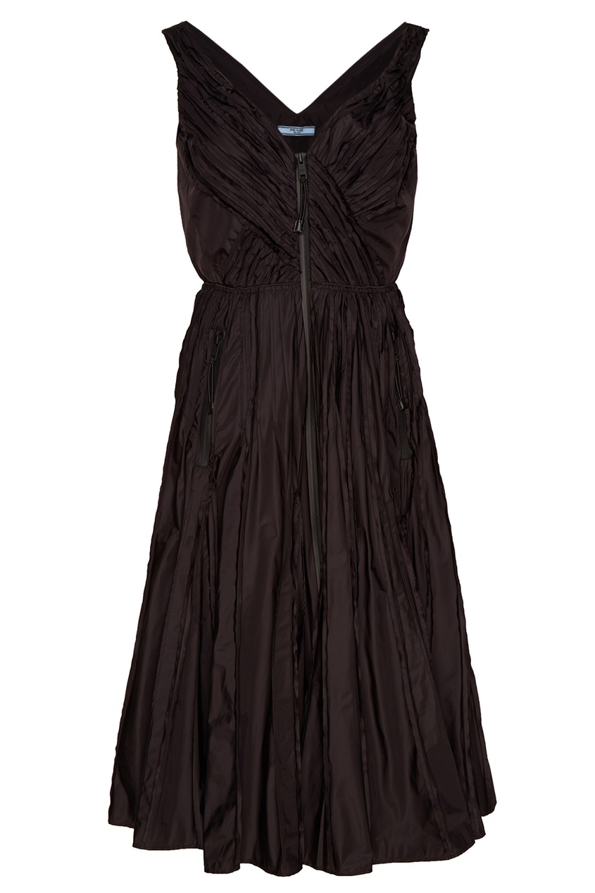 фото Черное платье с плиссировкой prada