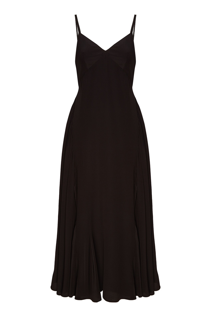 фото Черное шелковое платье-комбинация prada