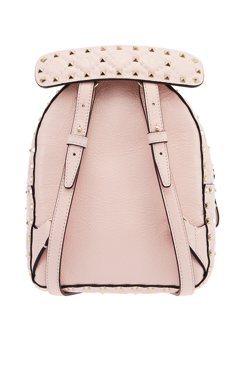 фото Розовый рюкзак с шипами rockstud spike valentino garavani