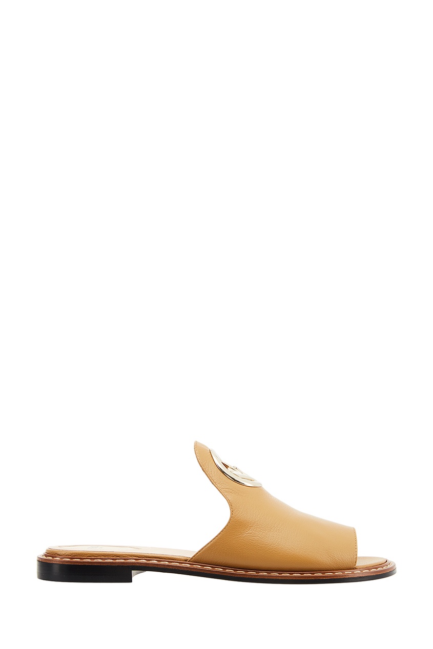 фото Кожаные сандалии с логотипом fendi