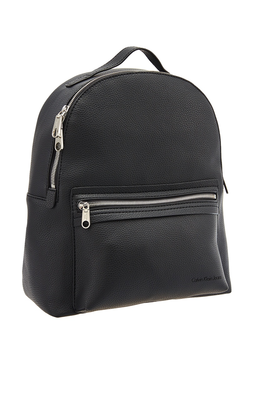 фото Черный рюкзак с накладным карманом calvin klein