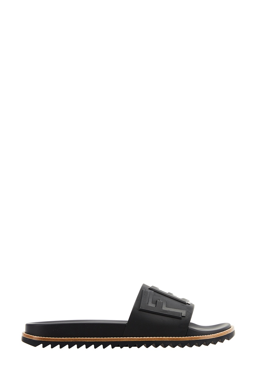 фото Черные сандалии с объемным логотипом fendi