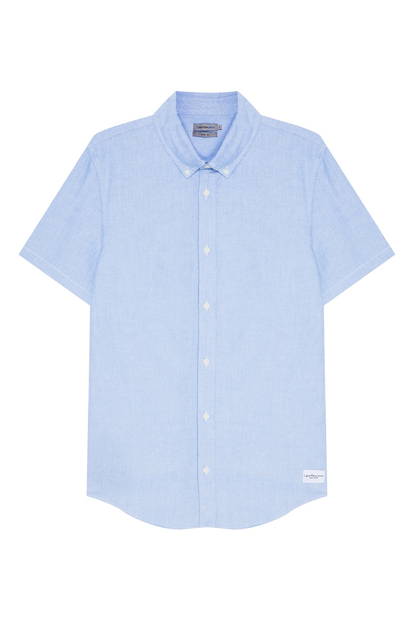 фото Голубая рубашка с короткими рукавами calvin klein