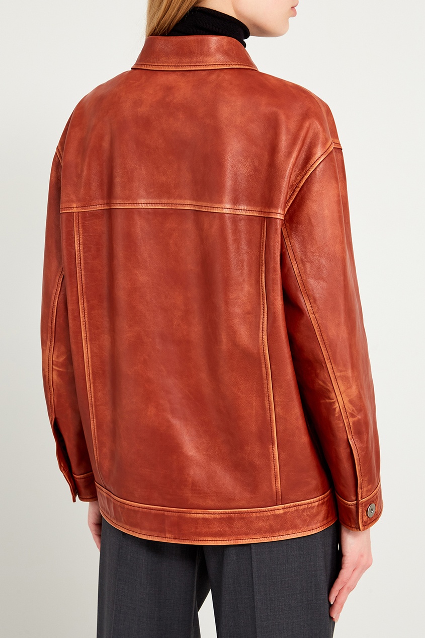 фото Куртка из потертой кожи Prada