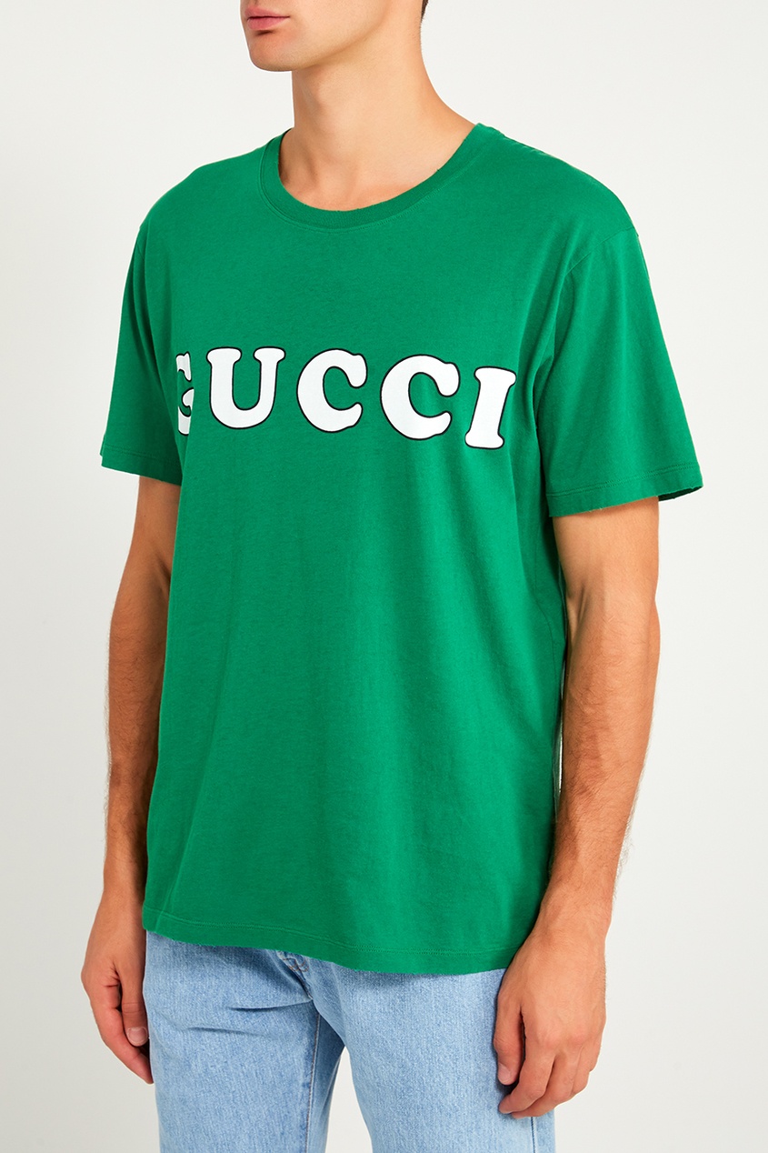 

Зеленая футболка с логотипом, Зеленый