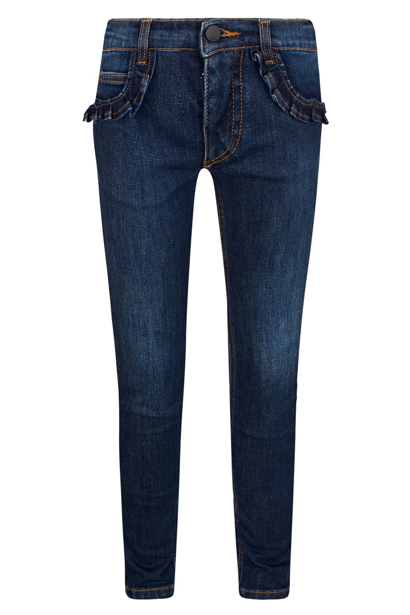 фото Зауженные джинсы с рюшами fendi