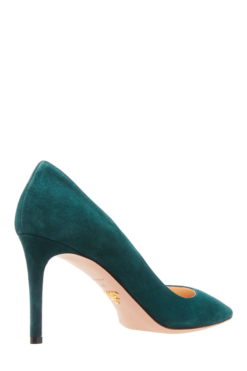 фото Зеленые замшевые туфли Prada