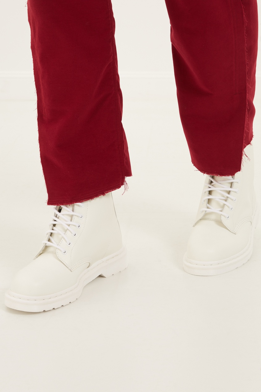 фото Белые кожаные ботинки dr.martens