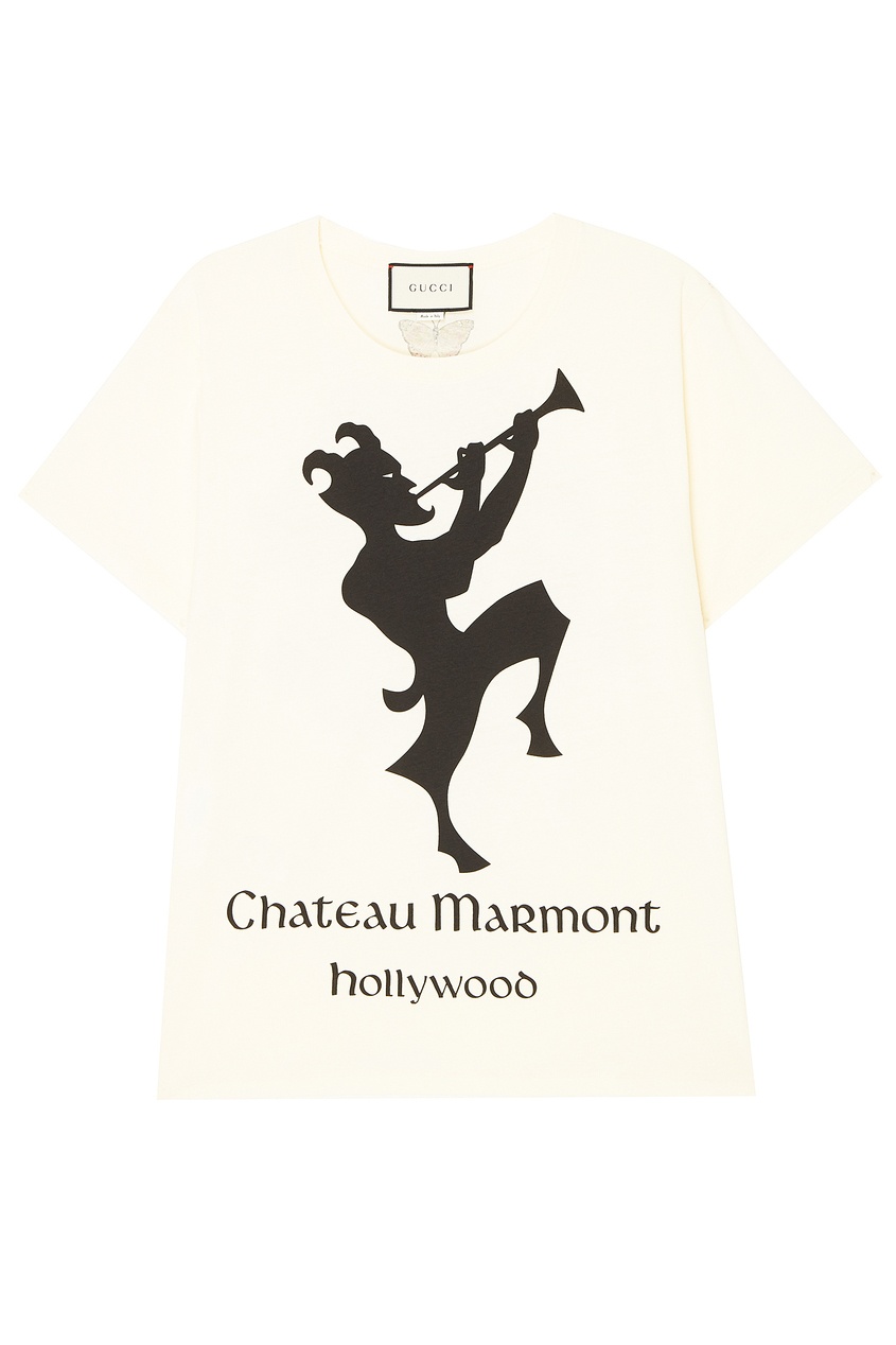 фото Футболка с принтом “Chateau Marmont” Gucci