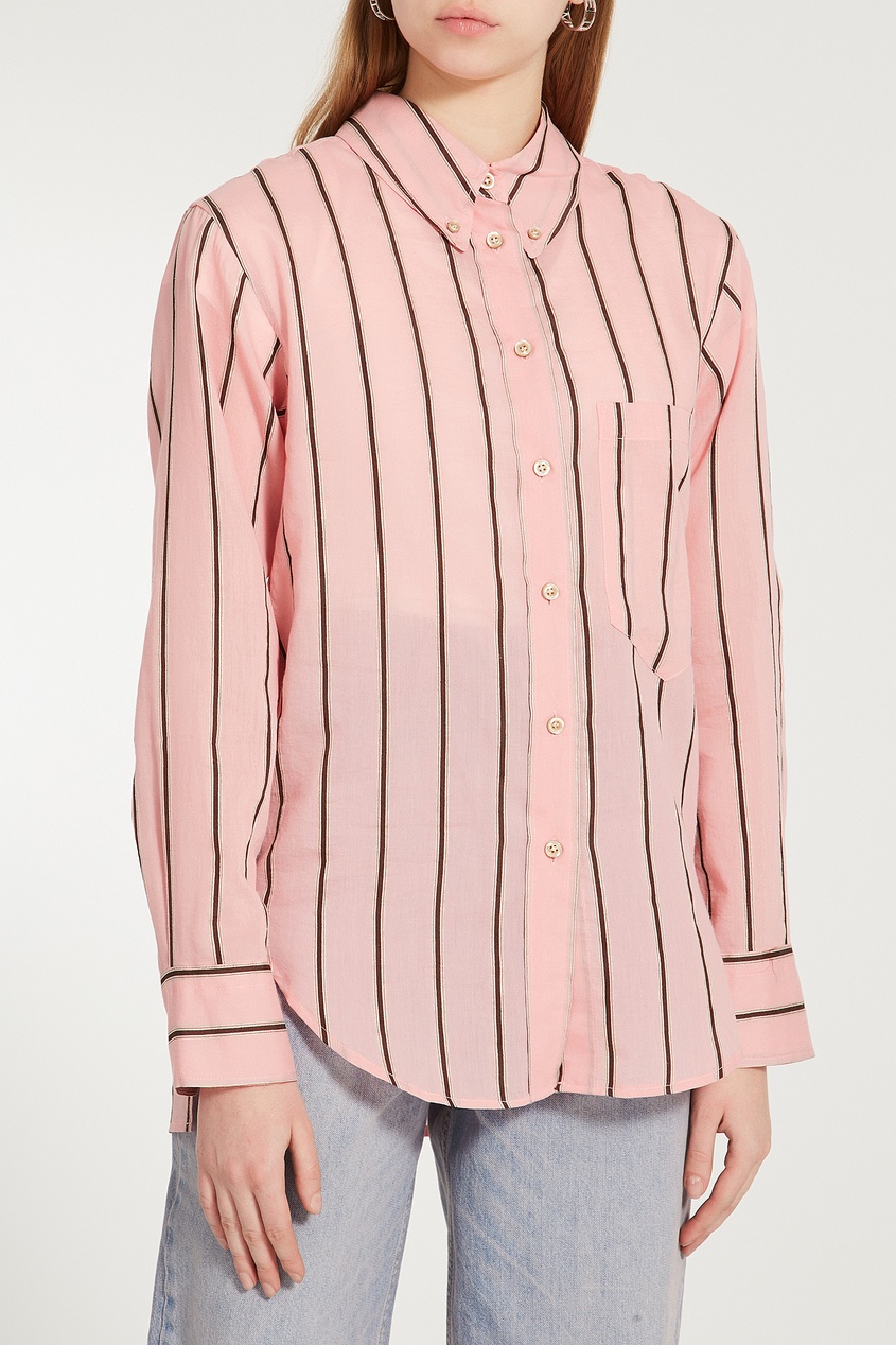 фото Полосатая розовая рубашка Yvana Isabel marant etoile