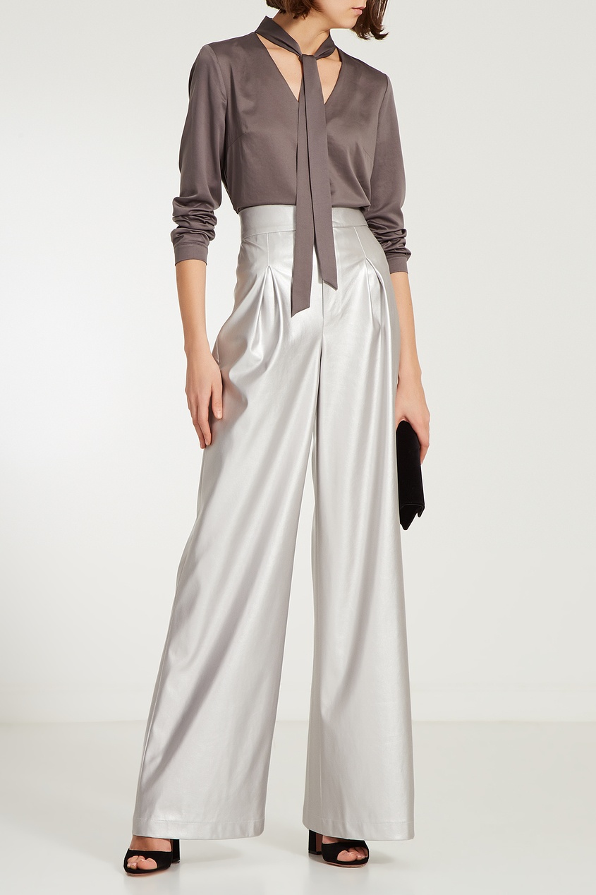 фото Широкие брюки серебристого цвета fashion.love.story