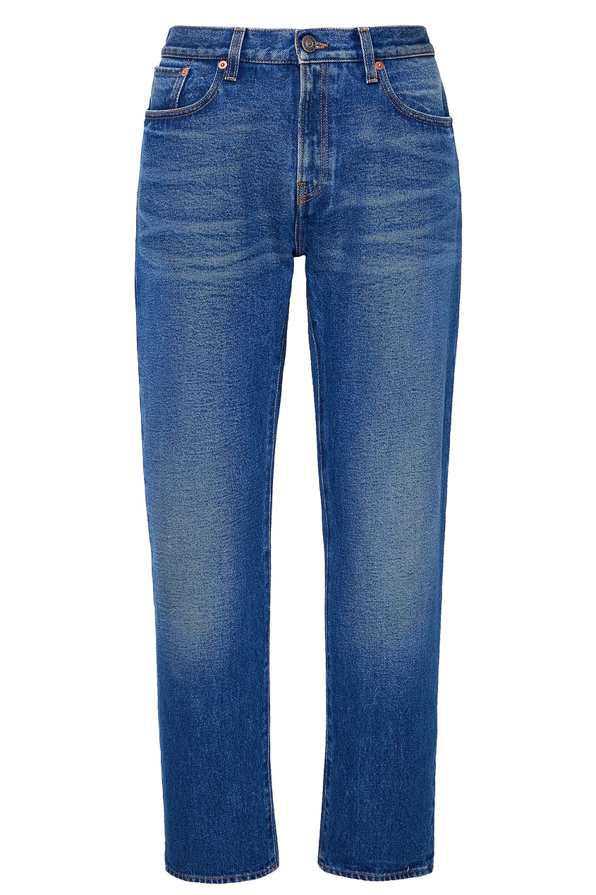 фото Синие джинсы с потертостями Gucci man