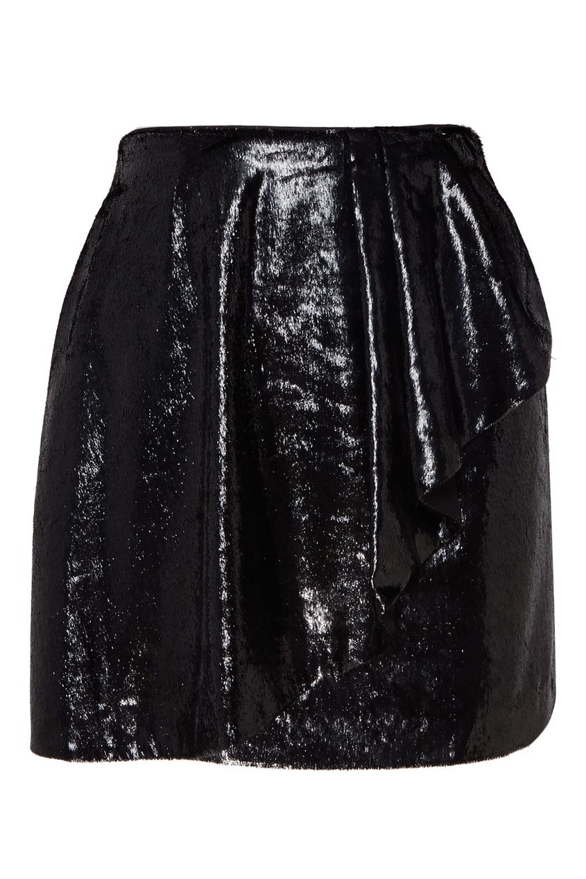 фото Черная мини-юбка с воланом mo&co