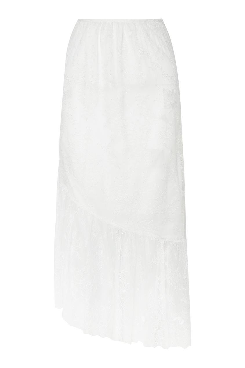фото Белая кружевная юбка с воланом mo&co